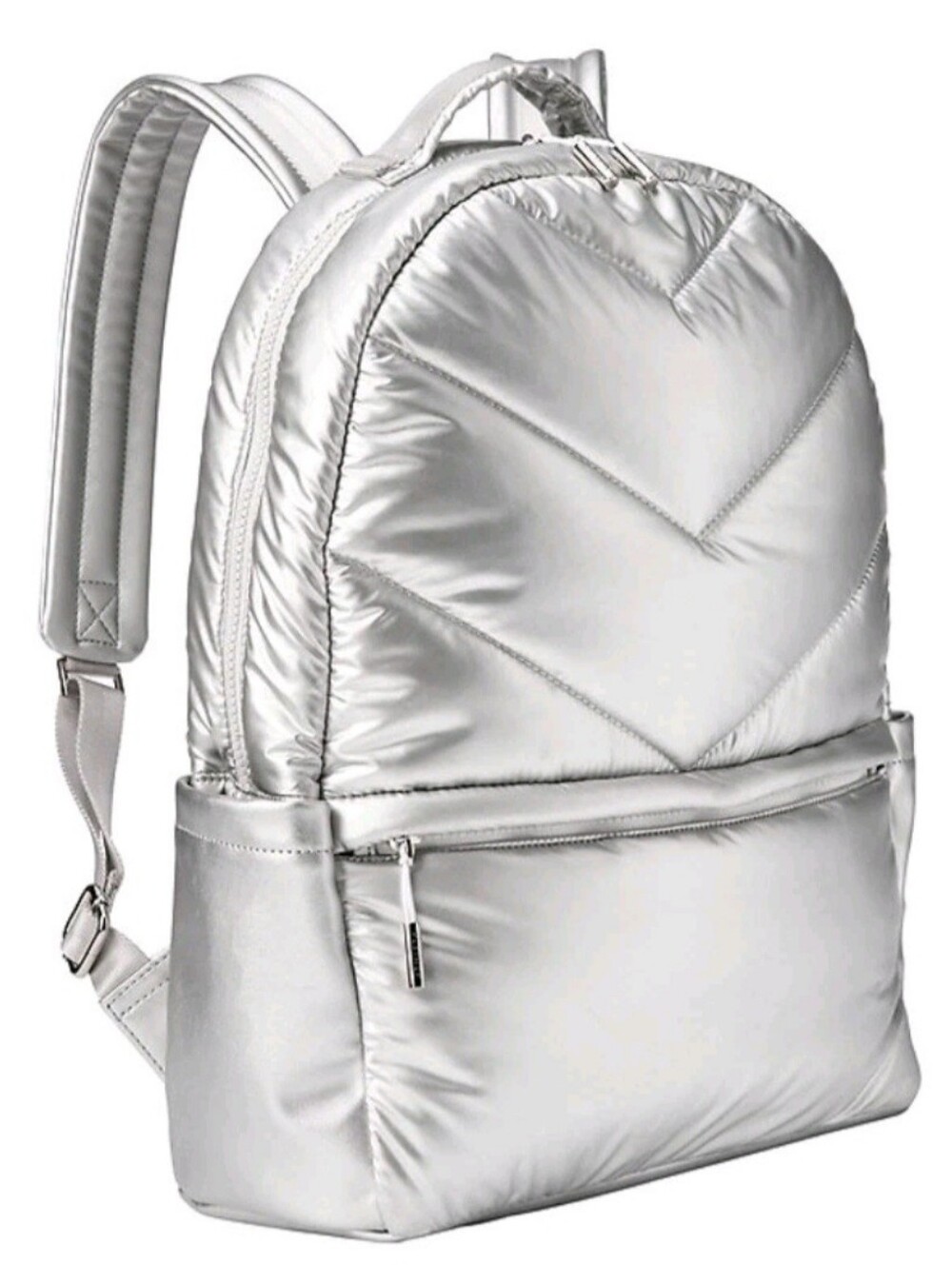 Caraa x Athleta Commuter Backpack Silver Nylon Laptop Travel Gym Work Bag